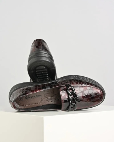 Kožne udobne ženske mokasine 3038-2 bordo, slika 6