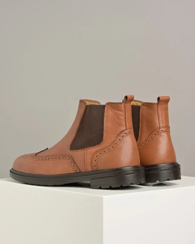 Kožne muške duboke cipele A66 kamel, slika 4