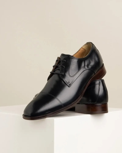 Muške elegantne cipele u crnoj boji, od prirodne kože, slika 8