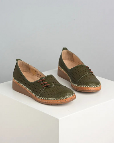 Zelene kožne ženske cipele Vidra leder, slika 3