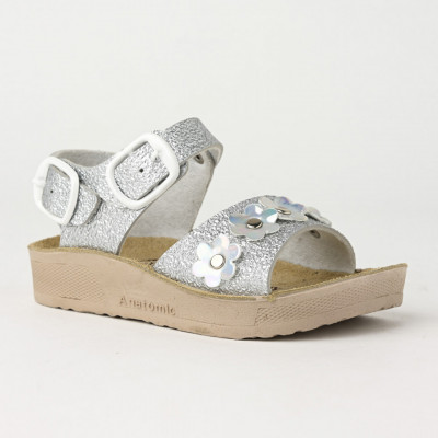 Anatomske sandale za devojčice  srebrne, slika 4