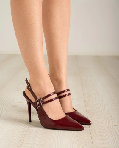 Bordo slingback cipele na štiklu, slika 3