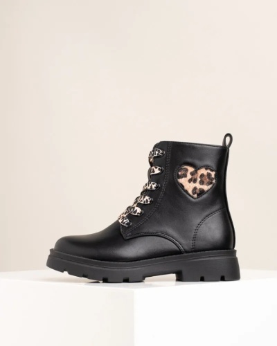 Dečije martinke sa leopard detaljima, crne, slika 6