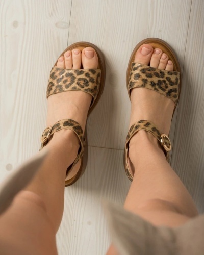 Ženske sandale na platformu, leopard print, slika 8