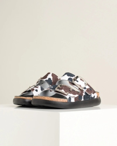 Anatomske klompe od prirodne kože, domaće proizvodnje, animal print, slika 4