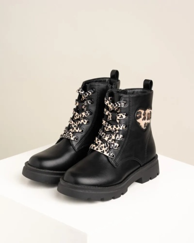 Dečije martinke sa leopard detaljima, crne, slika 1