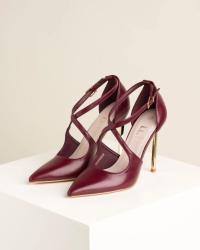 Ženske bordo elegantne cipele L242682