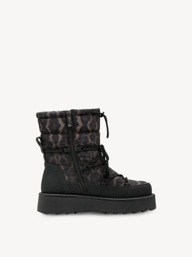 Ženske crne poluduboke vodoodbojne čizme, animal print, slika 5