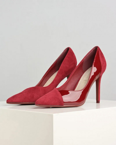 Lakovane cipele na visoku štiklu crvene boje, slika 1