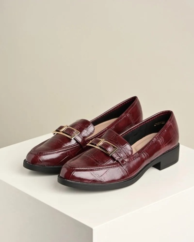 Ženske mokasine L762502 bordo kroko