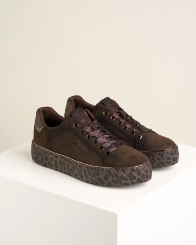 Ženske braon patike brenda Tamaris, leopard detalji, slika 3