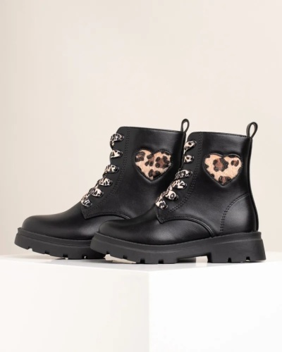 Dečije martinke sa leopard detaljima, crne, slika 9