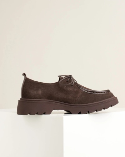 Braon ženske cipele od prirodne kože, sa pertlanjem, slika 7