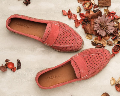 Kožne ženske espadrile HY1007-8 roze