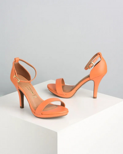 Sandale sa zatvorenom petom na štiklu, boja narandžasta, slika 4