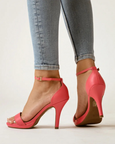 Sandale sa zatvorenom petom na štiklu, boja pink, slika 3
