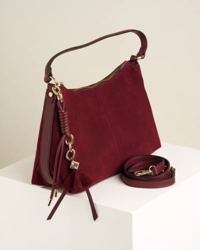 Ženska bordo torba sa priveskom T012680