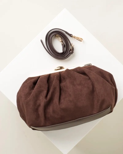 Ženska braon mekana clutch torba T012633