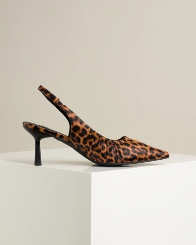 Ženske sandale sa zatvorenim prstima, na štiklu, leopard print, slika 8