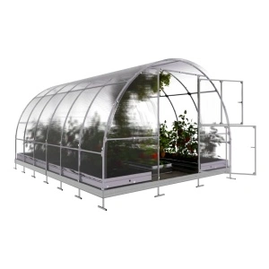 Sera policarbonat Klasika Tube 3x8m, otel galvanizat 20x20mm si policarbonat 4mm cu FUNDATIE
