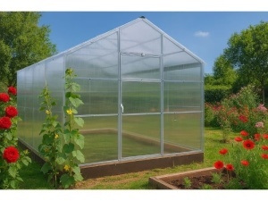 Sera Victoria Line 3x8m, otel galvanizat 40x20 mm si policarbonat 4 mm - Img 4