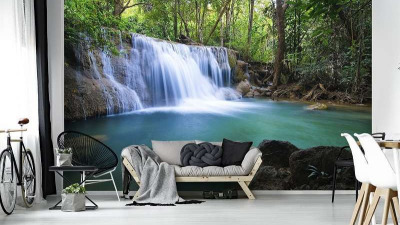 Wall murals with waterfalls for an oasis at home