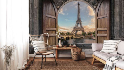 Romantic Paris, London, Venice wall murals