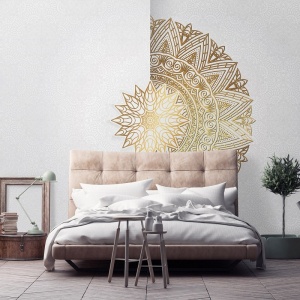 Boho style Mandala gold 3D effect wall mural - 14153 - Img 5