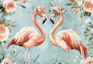 Flamingos Birds Wallpaper Mural - 15351