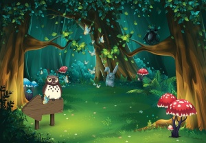 Magic forest wall mural - 13857