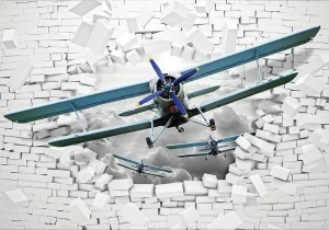Second world war airplanes breaking the wall - 10407