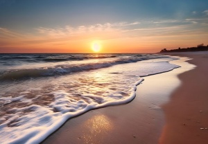 Charming sunrise on the beach Wall Mural - 14770 - Img 1
