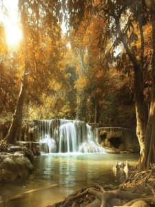 Waterfalls with lake wall photo decoration - 10470A