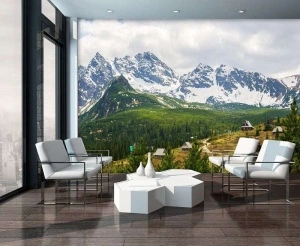 White mountain range and a cabin wallpaper - 10507 - Img 2