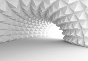 3D Spatial Tunnel White Optical wall mural - 14183 - Img 1