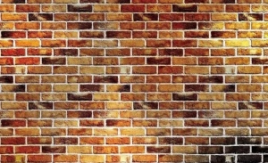 Colorful brick wall imitation mural - 1534
