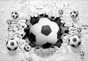 Football 3D effect wall mural - 3383