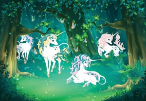Magic Forest of Unicorns wall mural - 13858