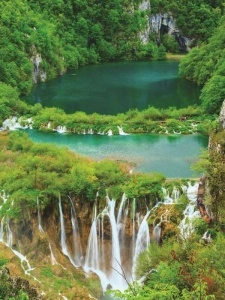 tropical place with waterfalls wall mural - 3601A