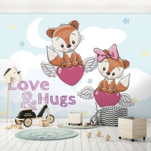 Love & hugs text wall poster - 12537 - Img 4