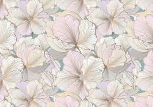 Pastel delightful flowers wall mural - 13836