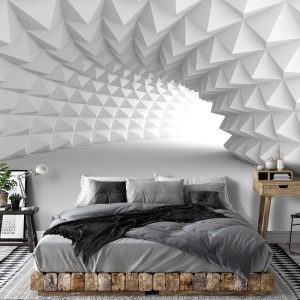 3D Spatial Tunnel White Optical wall mural - 14183 - Img 3