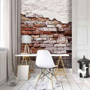 Cracked brick wall, fallen cladding decor - 10182A - Img 2