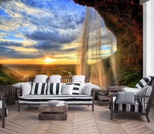 Gorgeous waterfall and sunrise in the background- 13056 - Img 3