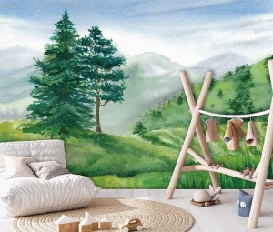 Painted landscape wall mural - 14404 - Img 2