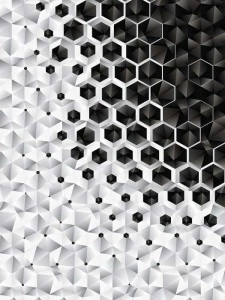Minimalist wall mural in black and white - 10685A
