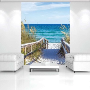 Beach walkway with blue sea in the background - 3462A - Img 2