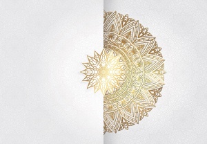 Boho style Mandala gold 3D effect wall mural - 14153 - Img 1