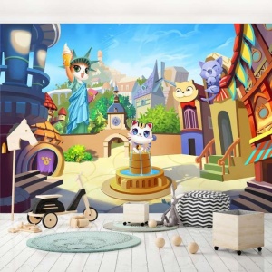 Cats in town, children's room wall poster - 12545 - Img 4