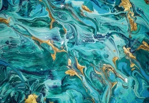 Turquoise marble wall mural - 13820